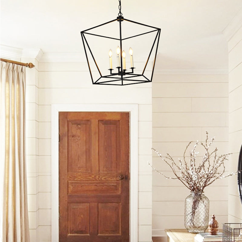 Geometric Cage Candle Chandelier