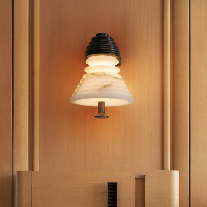 Strata Ribbed Alabaster Wall Sconce