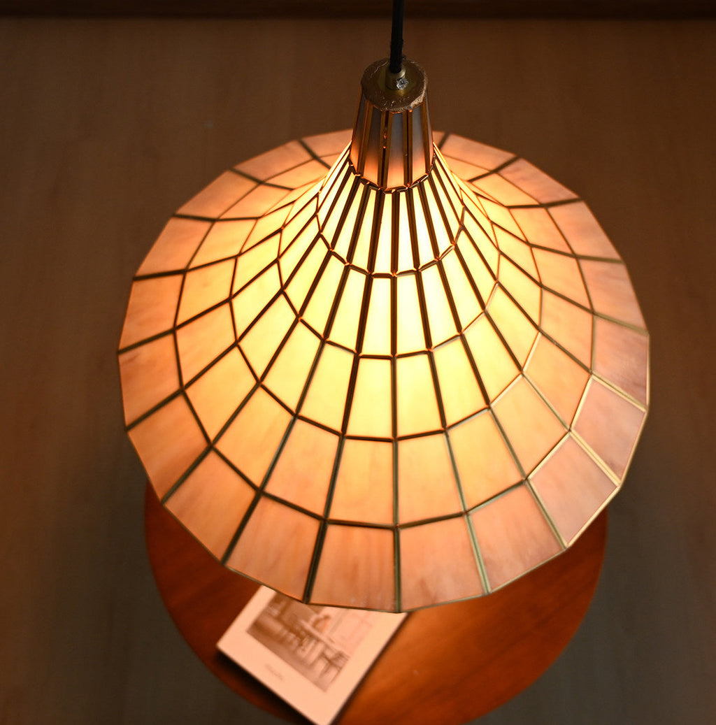 Conical Stained Glass Pendant