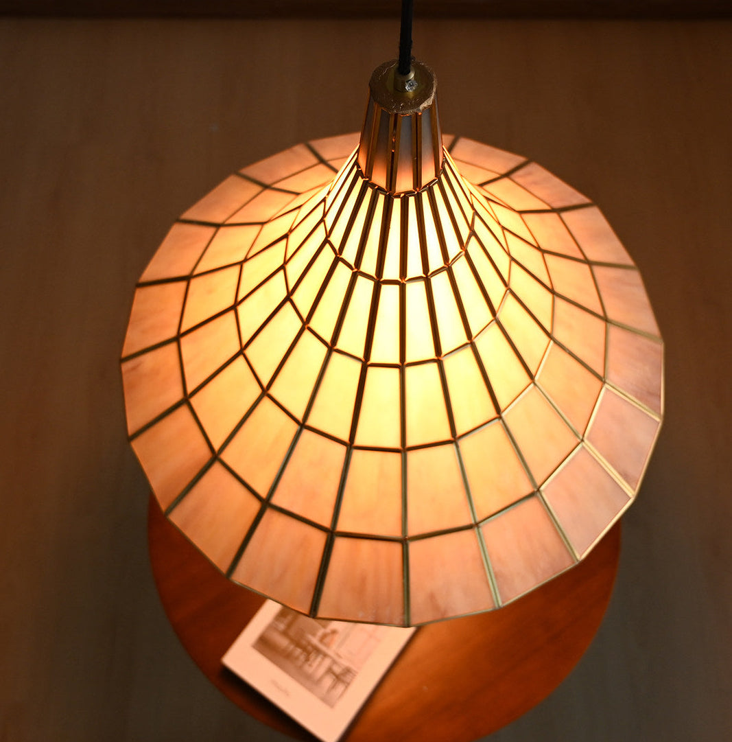 Conical Stained Glass Pendant
