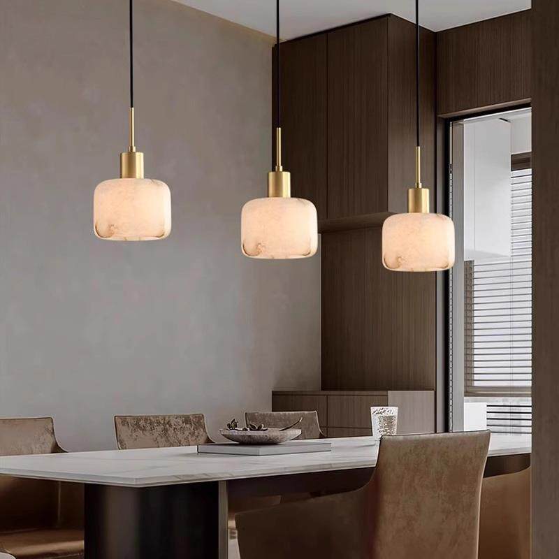 Halden Drum Alabaster Pendant Light