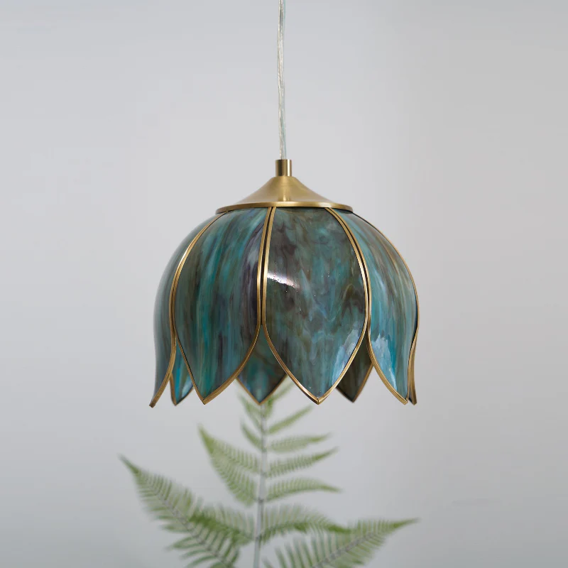 Glass Lotus Pendant Light