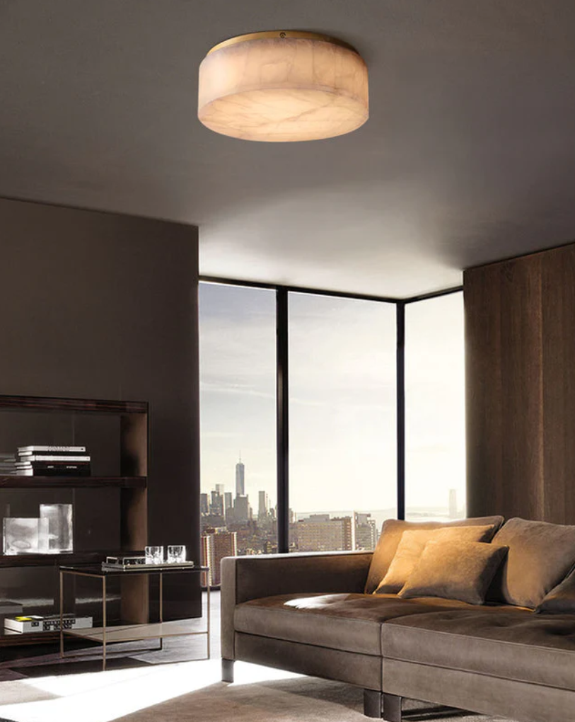 Alabaster Round Flush Mount
