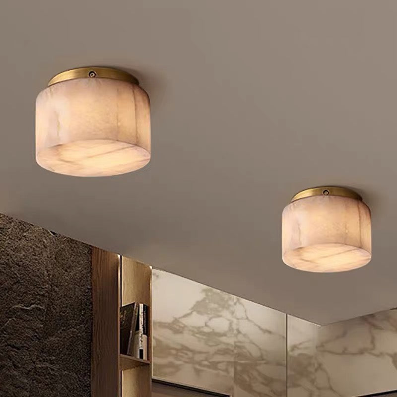 Alabaster Round Flush Mount