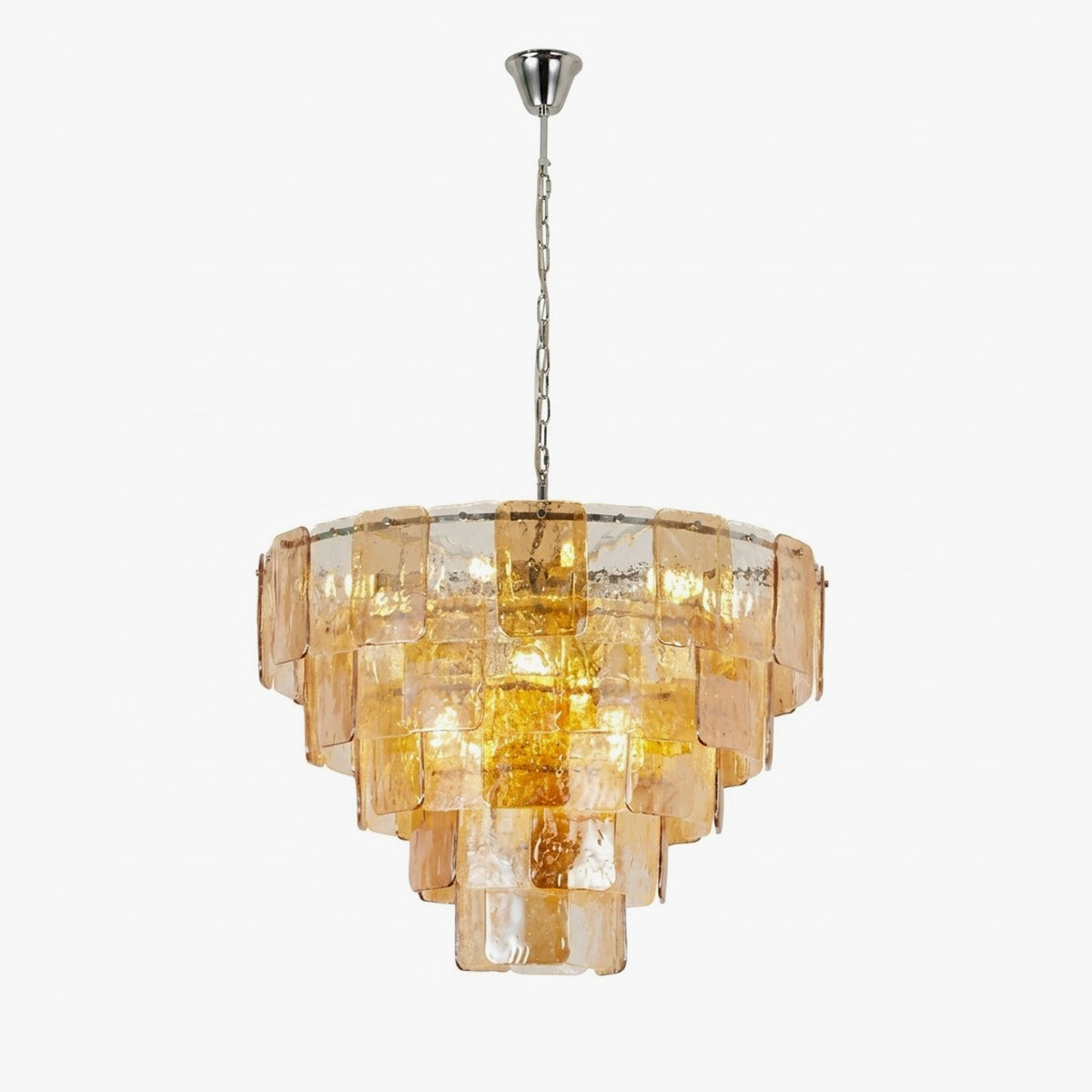 Rectangular Tile Tiered Chandelier
