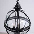 Brass Globe Cage Chandelier