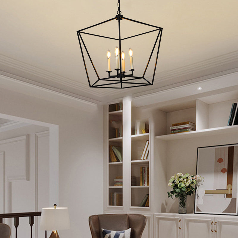 Geometric Cage Candle Chandelier