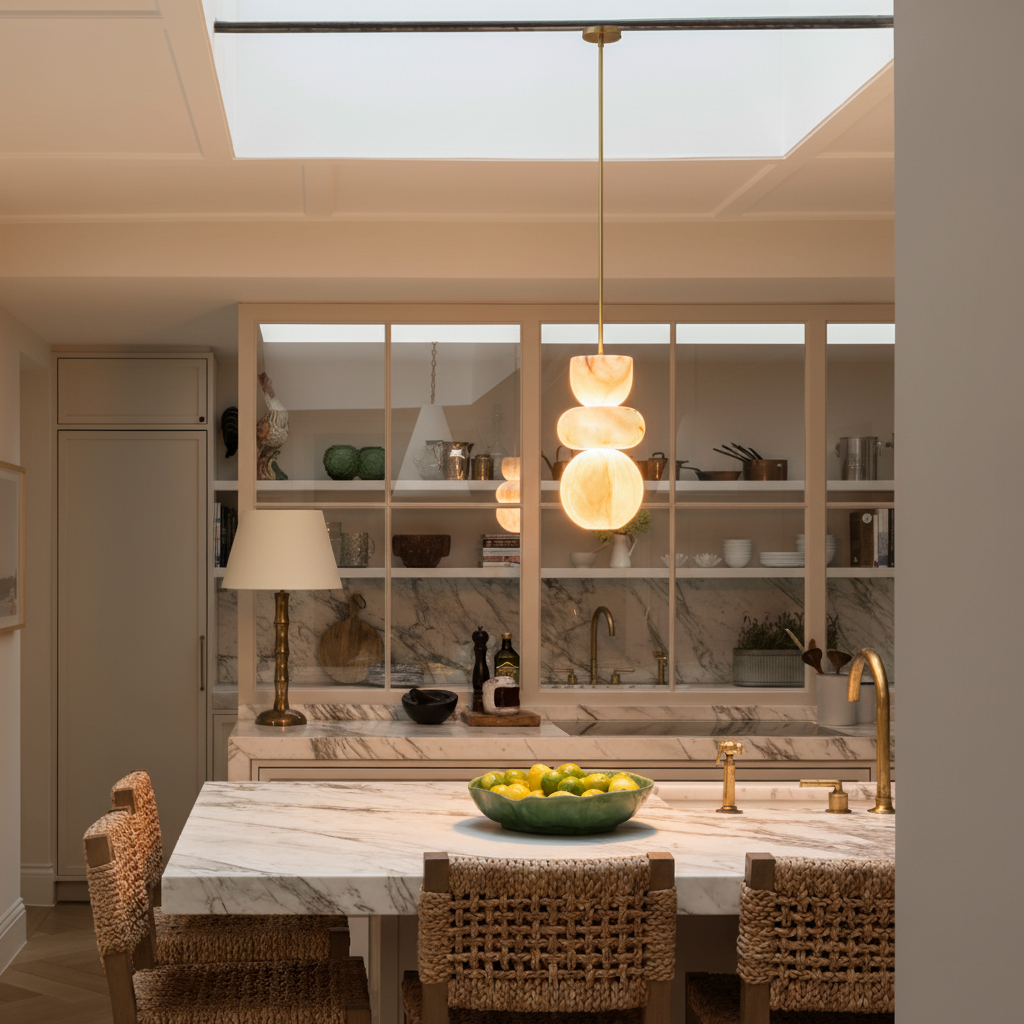 Brass  Alabaster Pendant light