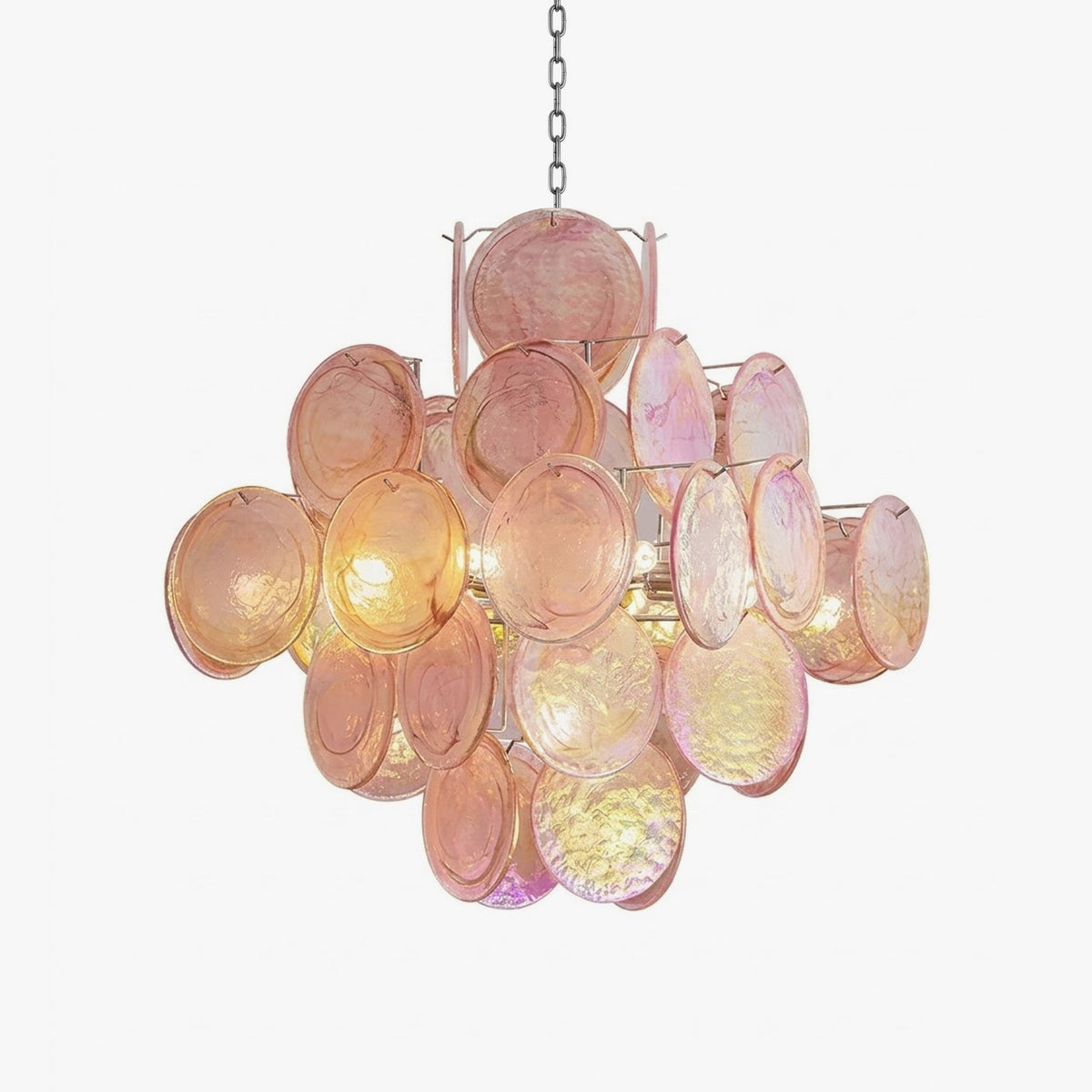 Aura Pink Disc Chandelier