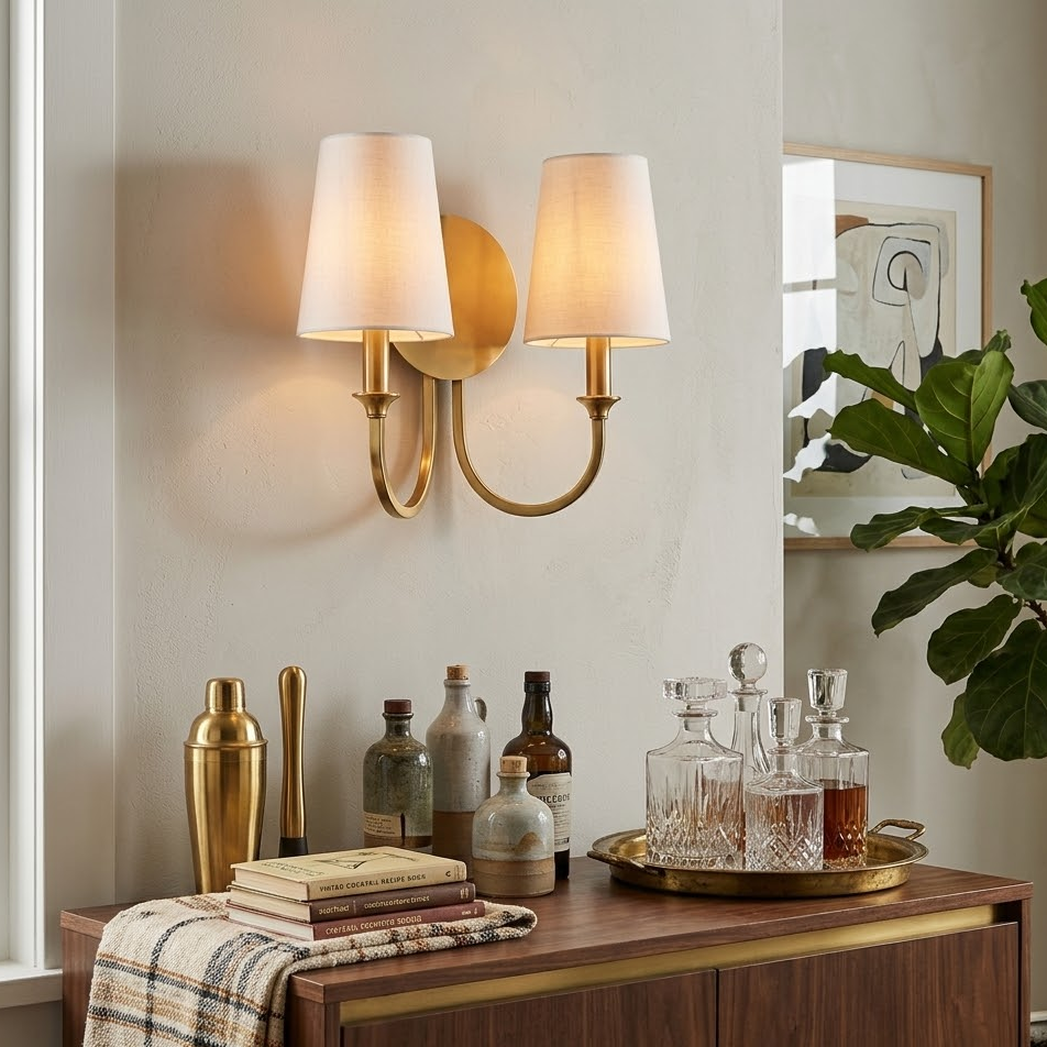 Thalia Linen Dual Wall Sconce