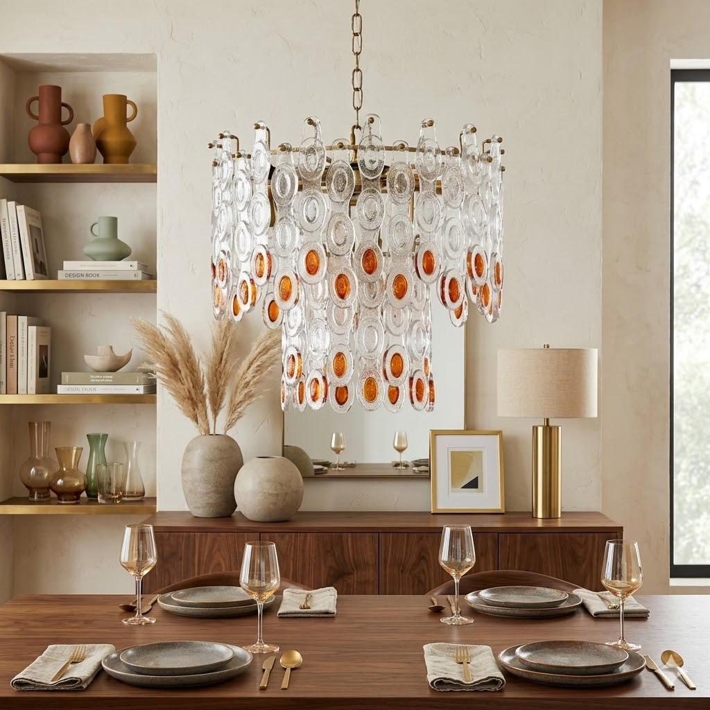 Geometric Link Tiered Chandelier