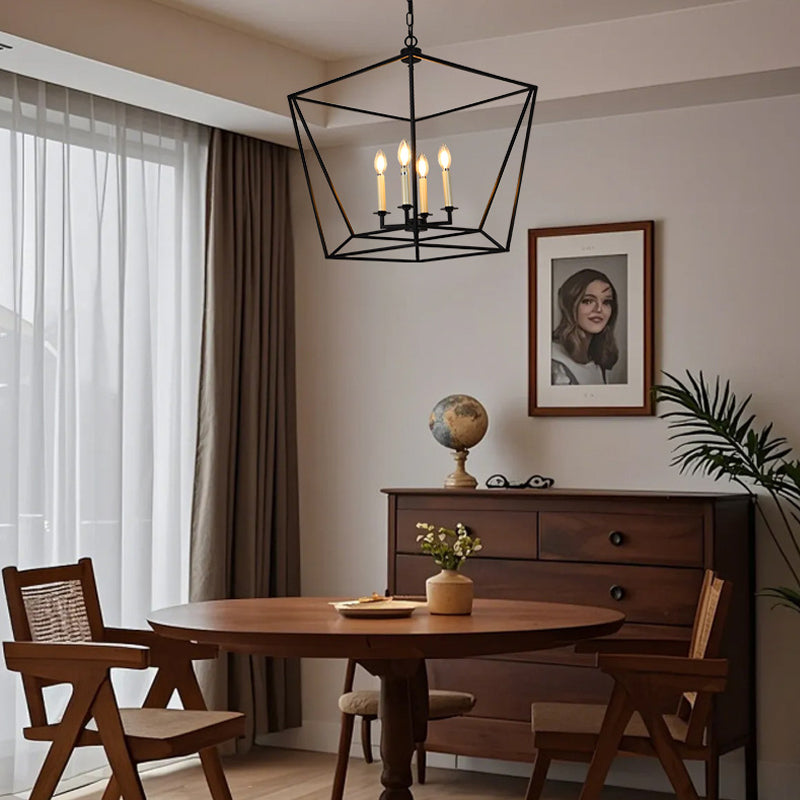 Geometric Cage Candle Chandelier
