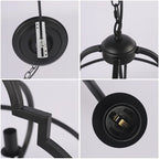 Detail Collage View of Black Clover Cage Chandelier Components