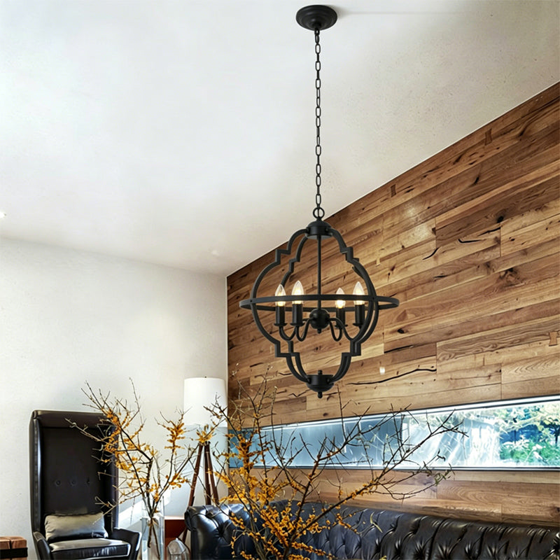 4-Light Quatrefoil Cage Chandelier