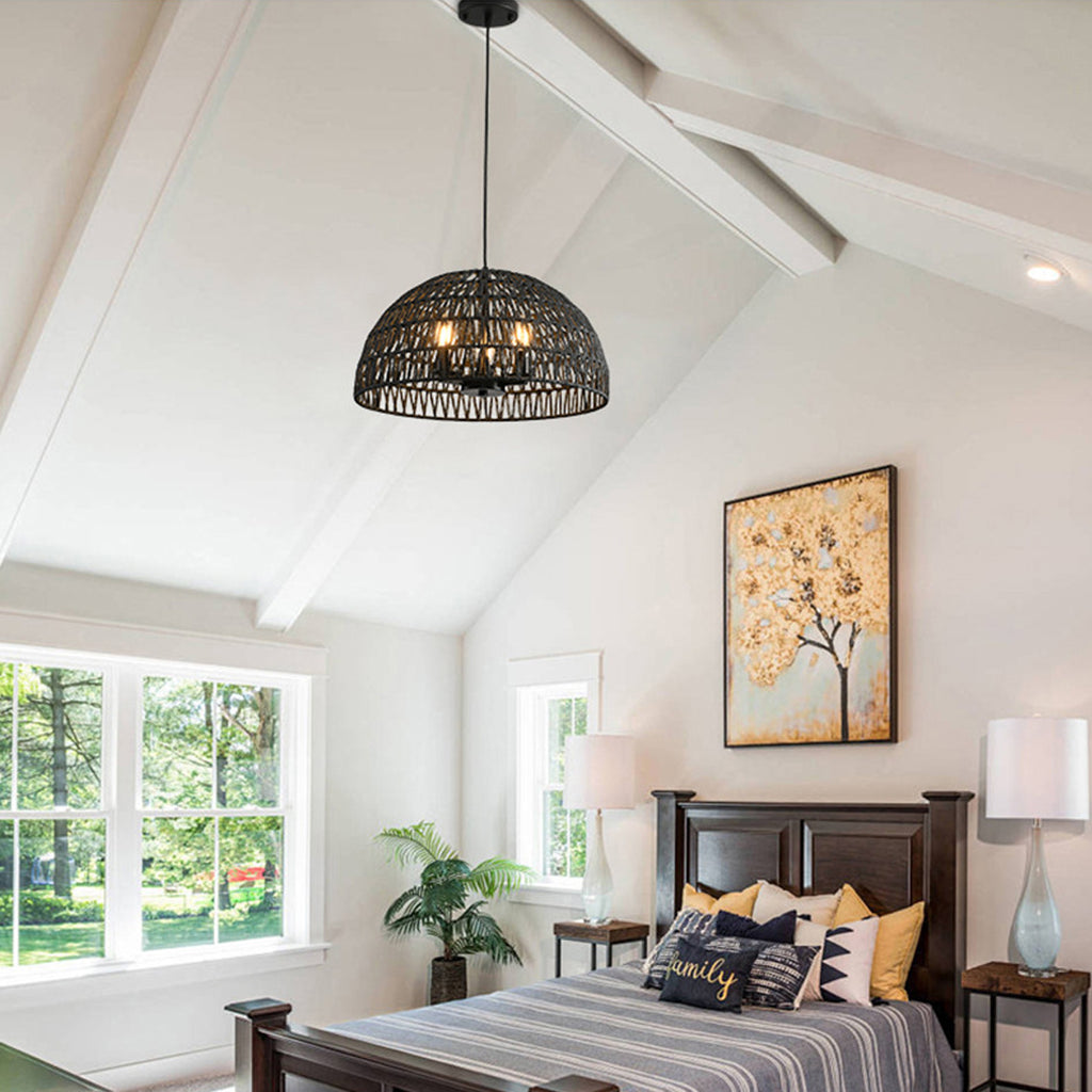 Aero Mesh Iron Dome Pendant Light