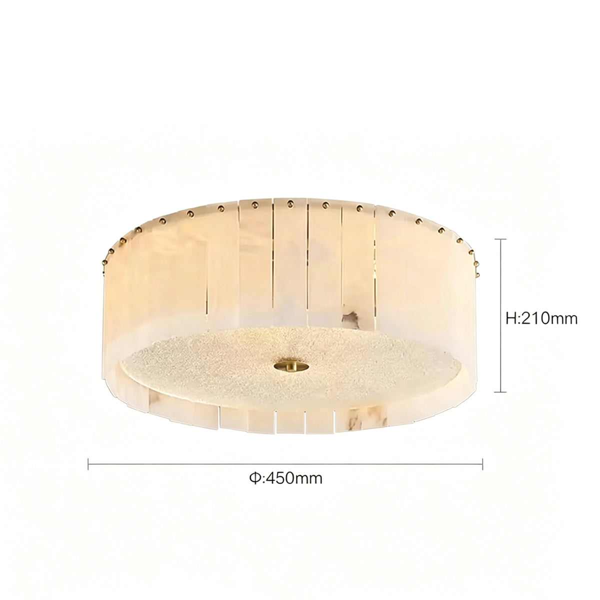 Round Pleated Alabaster Flush Mount