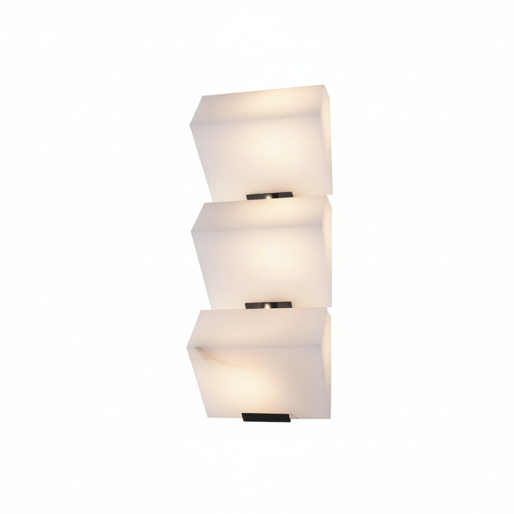 Alabaster Tiered Wall Sconce three tier natural alabaster wall lamp isolated white background