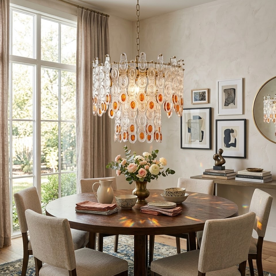 Geometric Link Tiered Chandelier