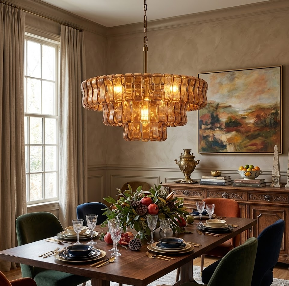 Ribbon Glass Chandelier