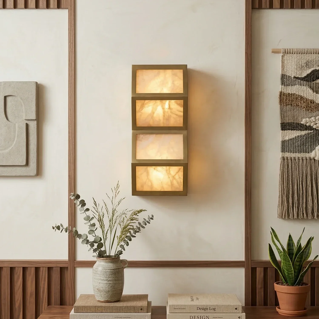 Alabaster Cascade Rectangular Wall Light