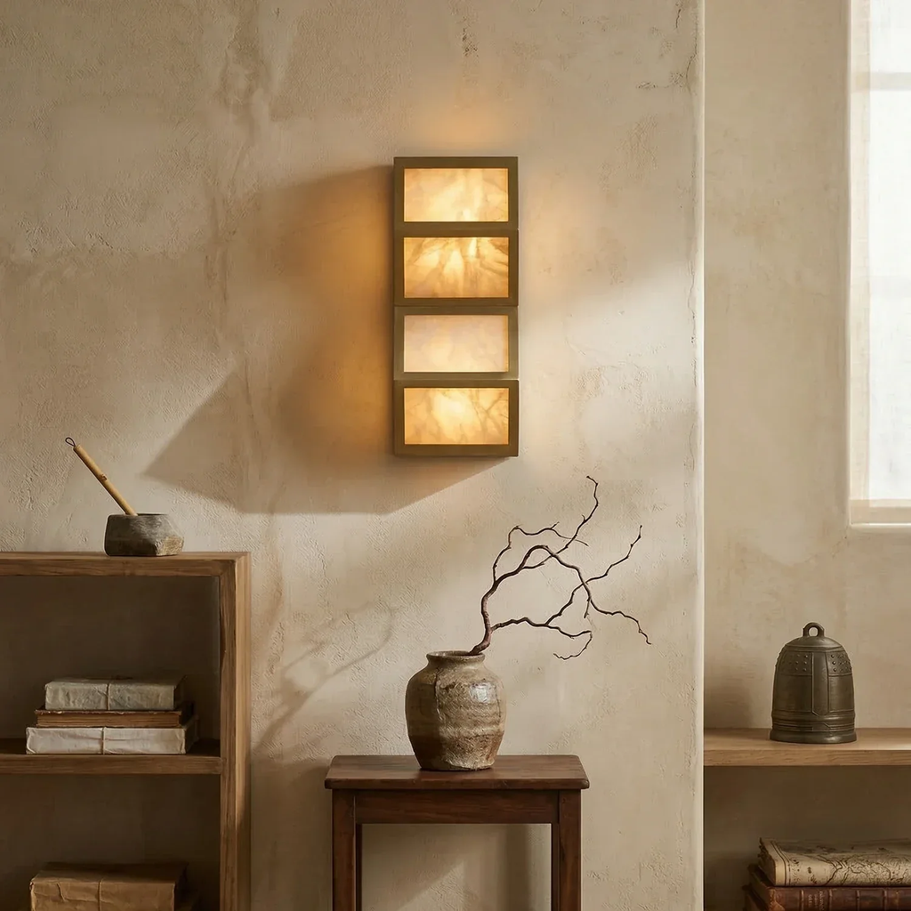 Alabaster Cascade Rectangular Wall Light