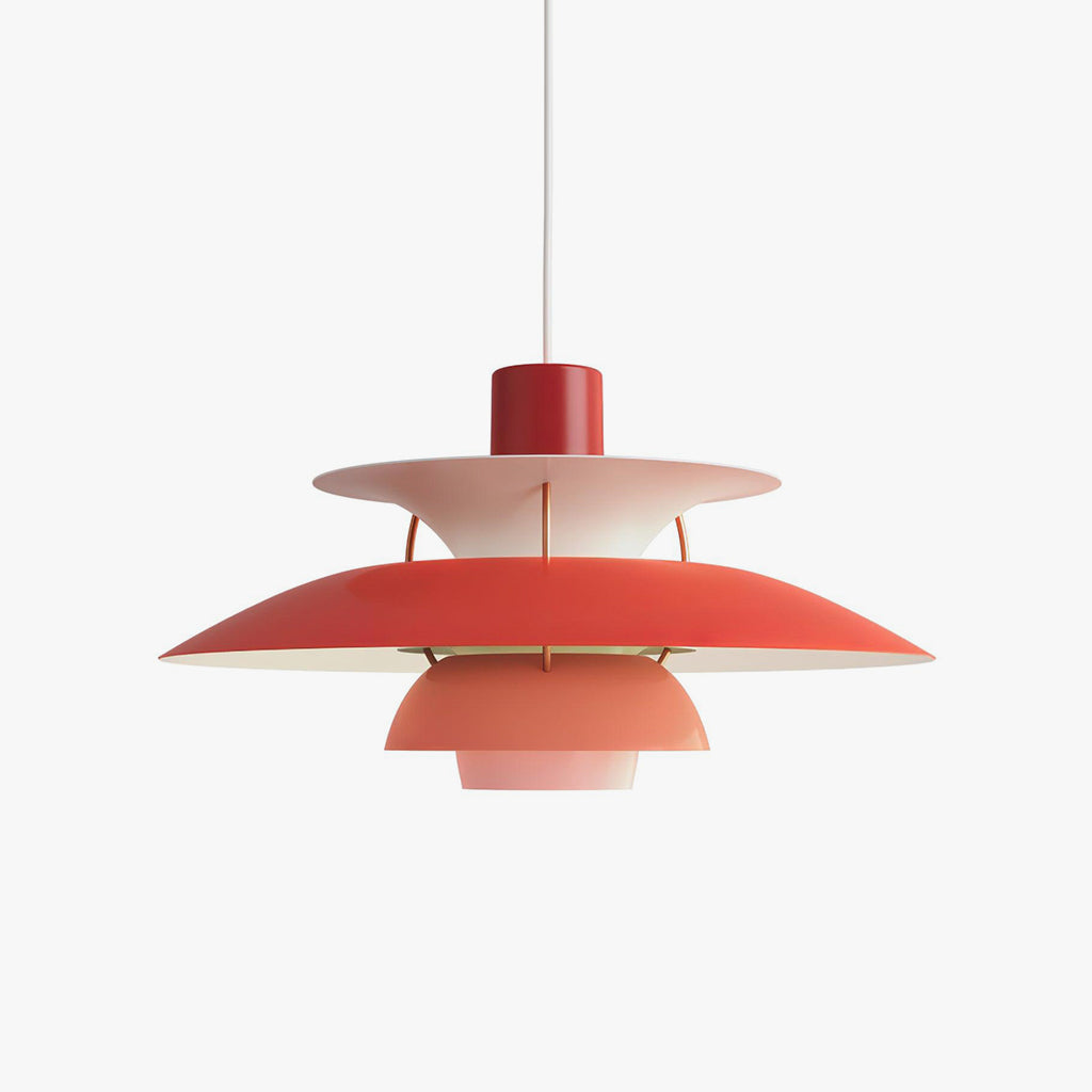 Vibrant red PH 5 Pendant Lamp isolated white background product photo