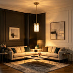 Textured Glass Cylinder Pendant Light