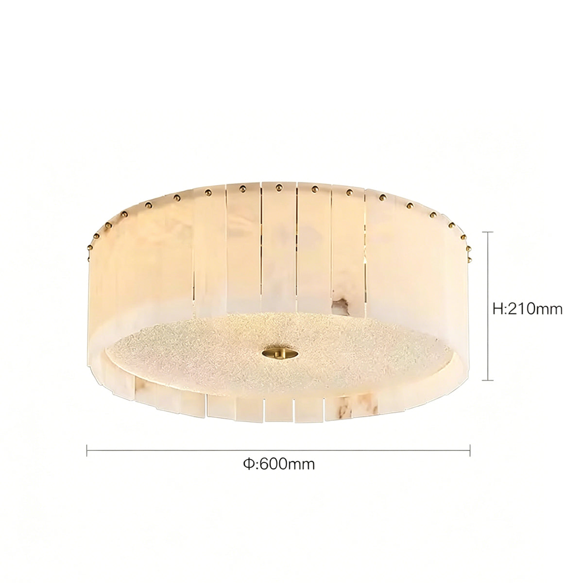 Round Pleated Alabaster Flush Mount