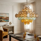 Ombre Glass Disc Chandelier
