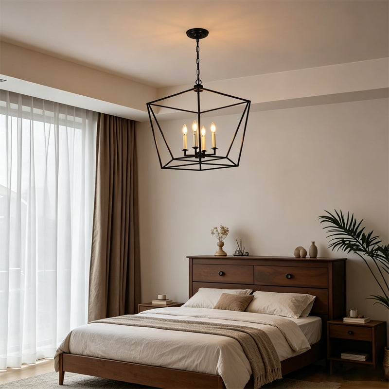 Geometric Cage Candle Chandelier