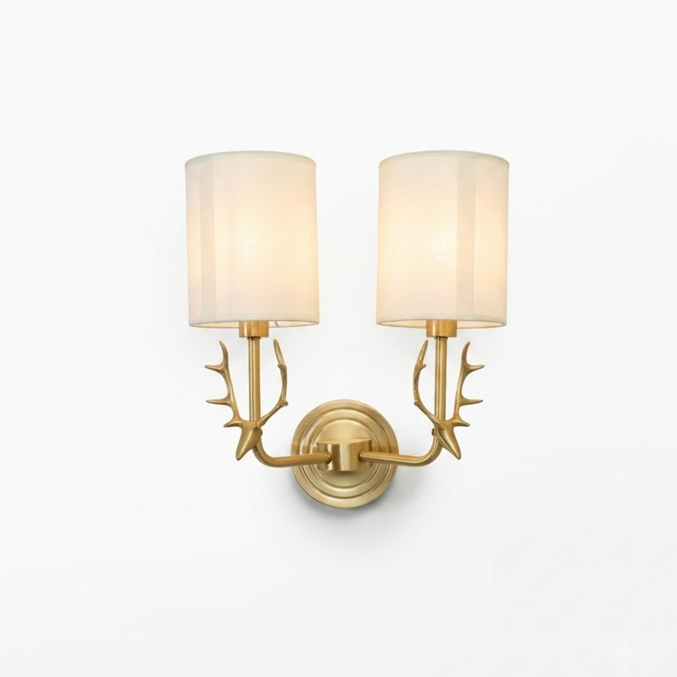 Antler Brass Double Wall Sconce