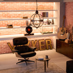 Brass Globe Cage Chandelier