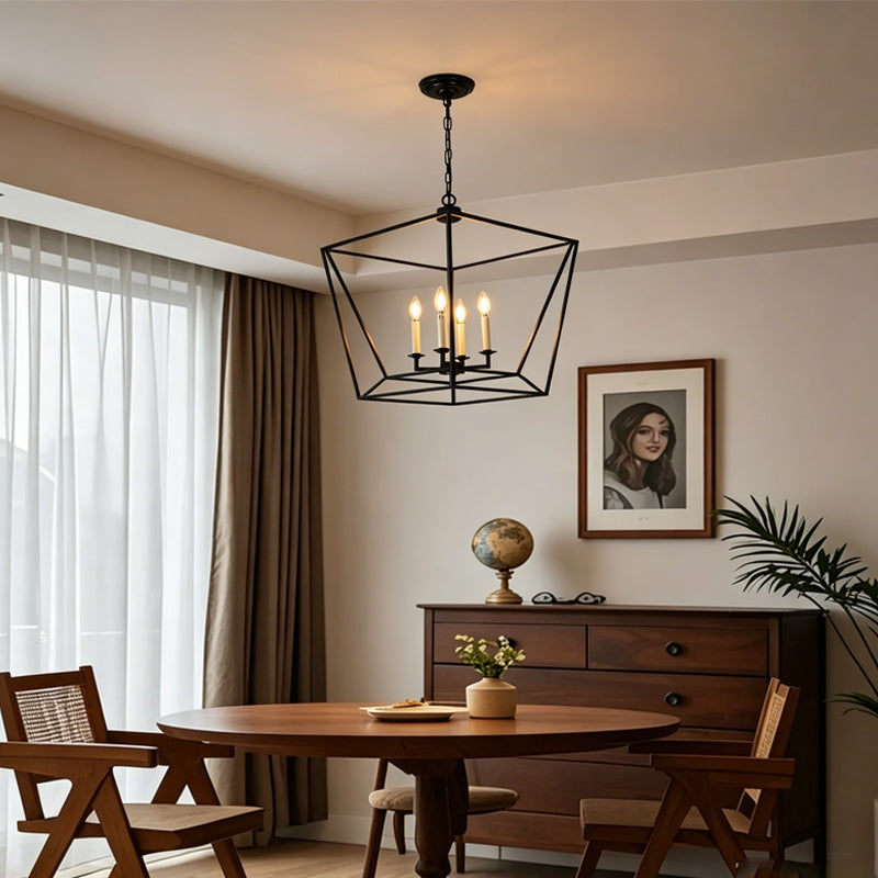 Geometric Cage Candle Chandelier