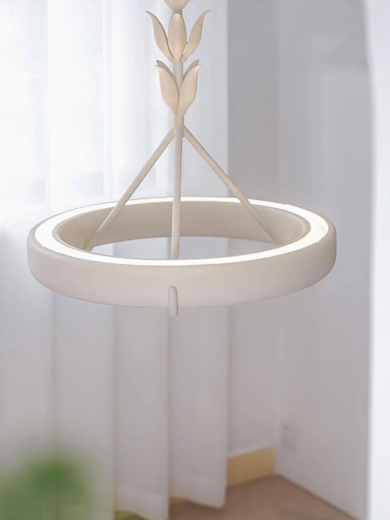White Plaster Chandelier