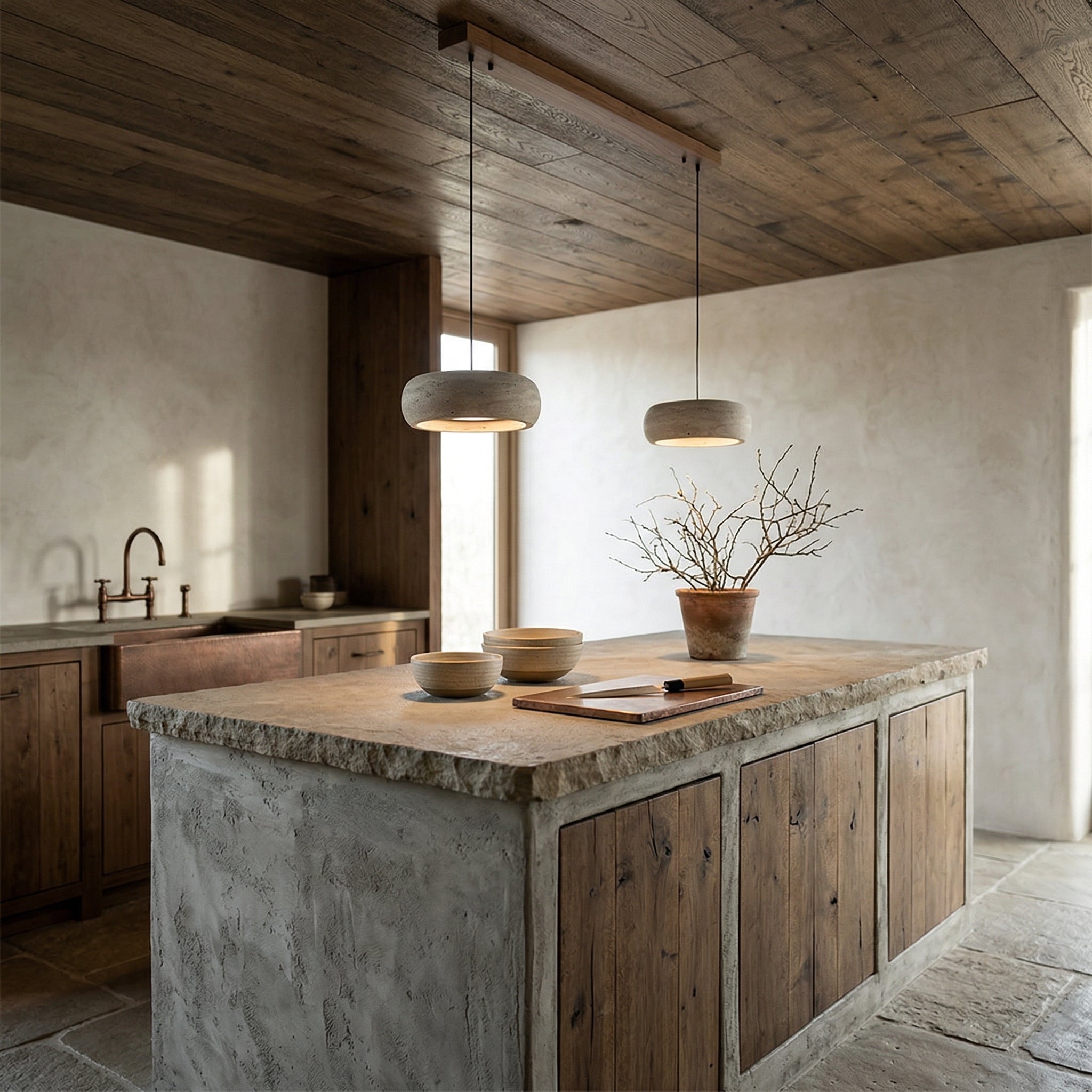 Travertine Pendant Light