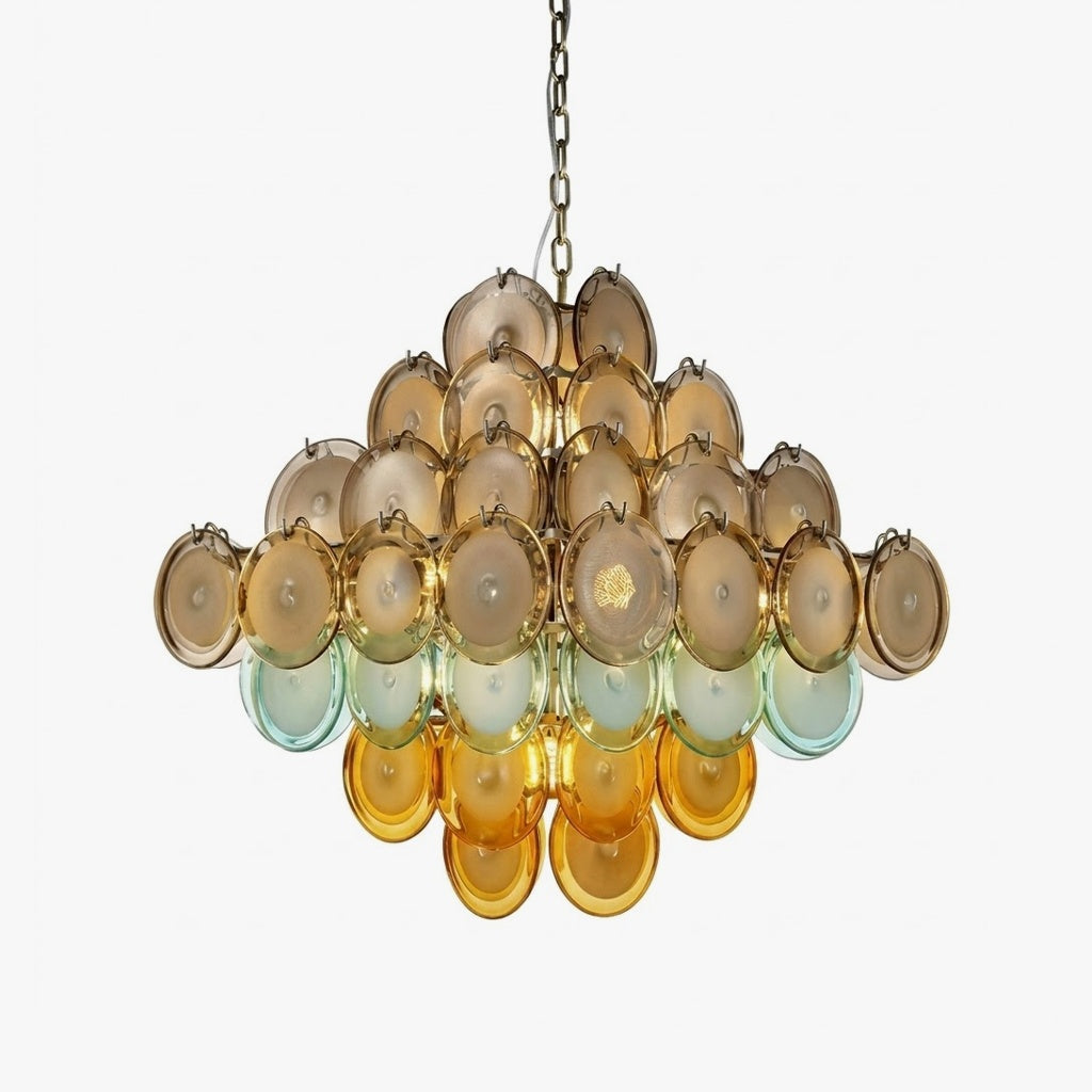 Ombre Glass Disc Chandelier