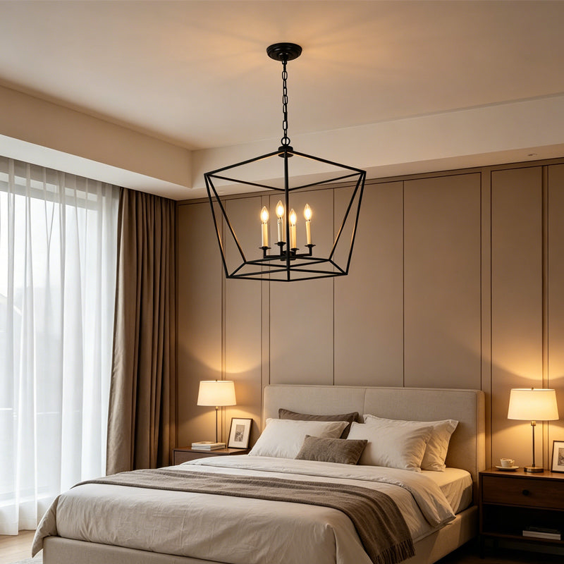 Geometric Cage Candle Chandelier