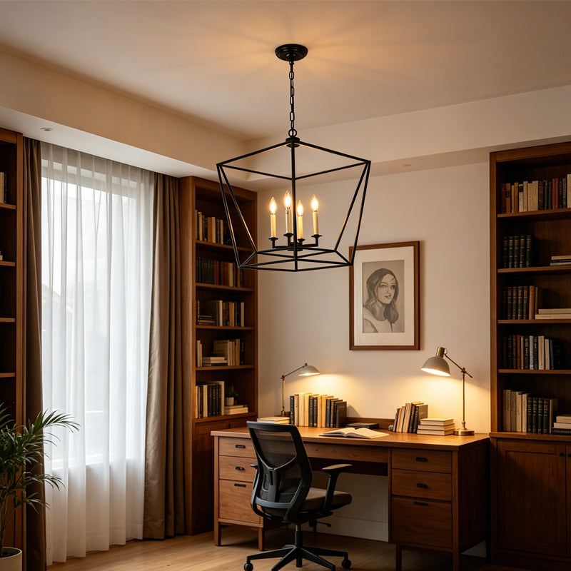 Geometric Cage Candle Chandelier