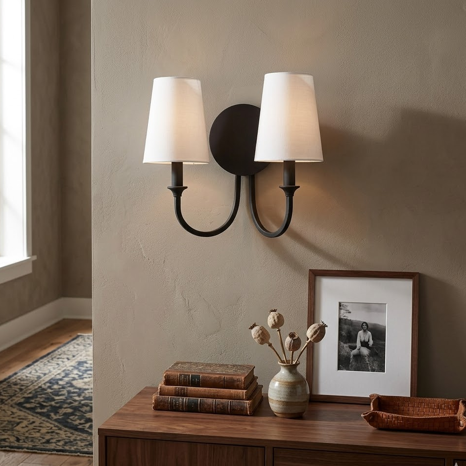 Thalia Linen Dual Wall Sconce