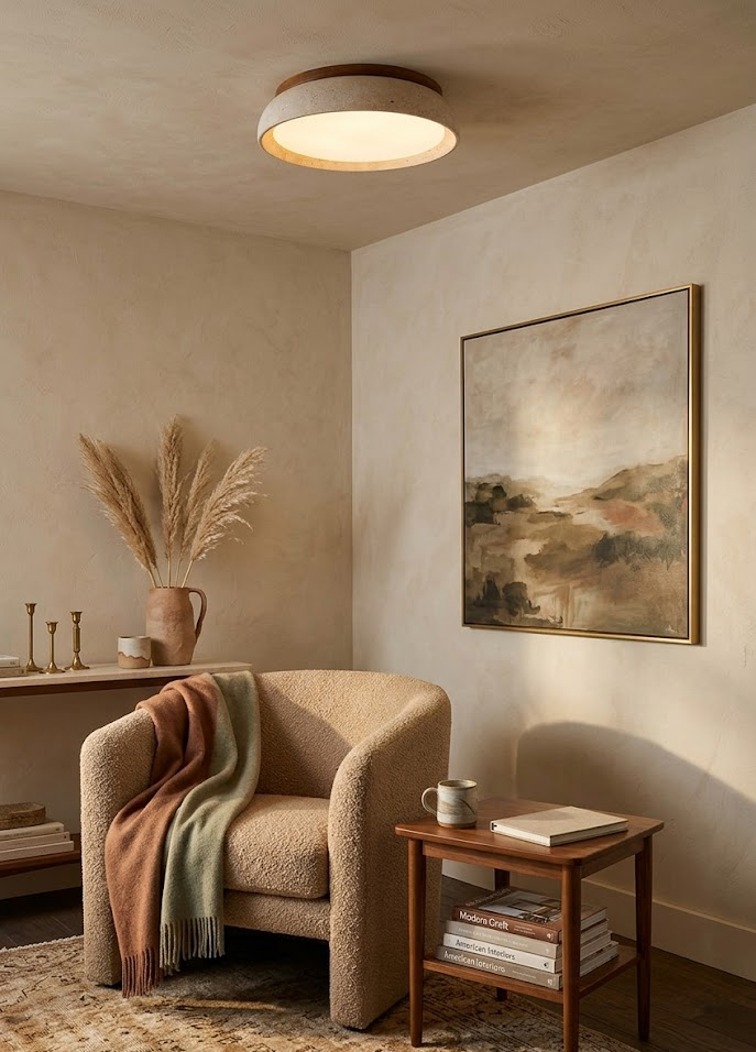 Alora Travertine Ceiling Light