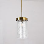 Textured Glass Cylinder Pendant Light