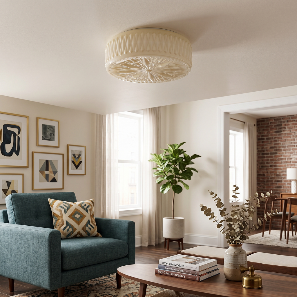 Adler Textured Glass Flush Mount