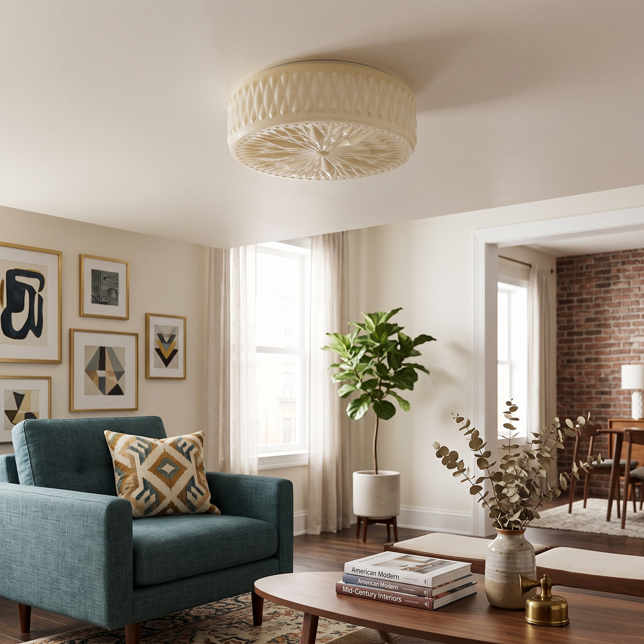 Adler Textured Glass Flush Mount