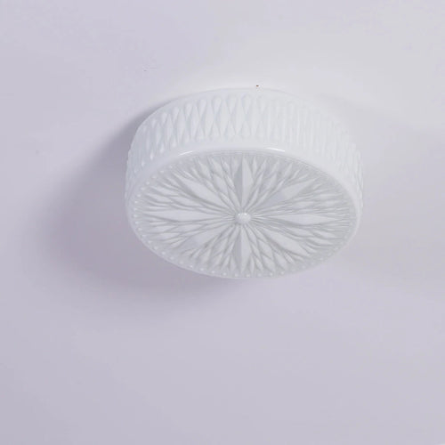 White Relief Pattern Ceiling Light Studio Display