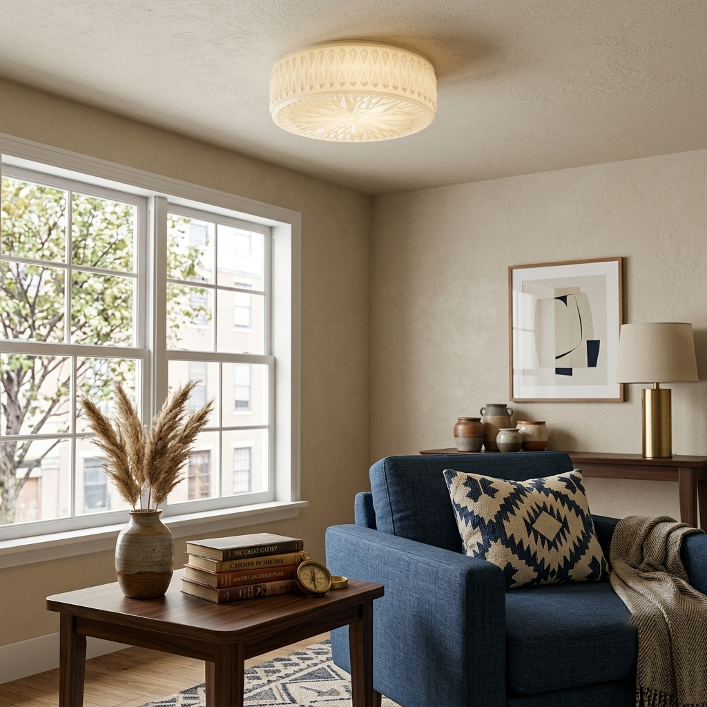 Adler Textured Glass Flush Mount