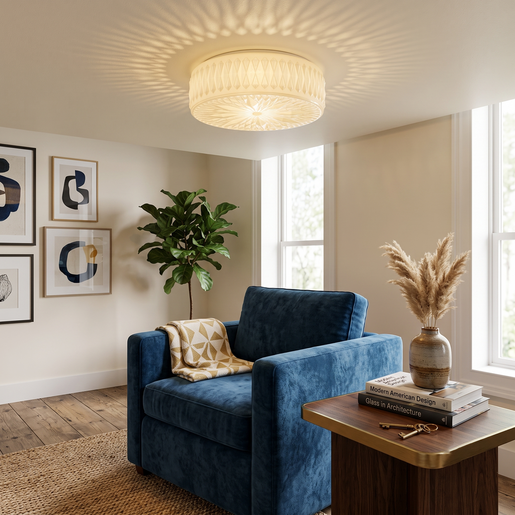 Adler Textured Glass Flush Mount
