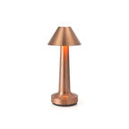 Rose Gold Portable Cordless Touch Table Lamp on Pure White Background