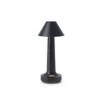 Matte Black Portable Cordless Touch Table Lamp on Pure White Background