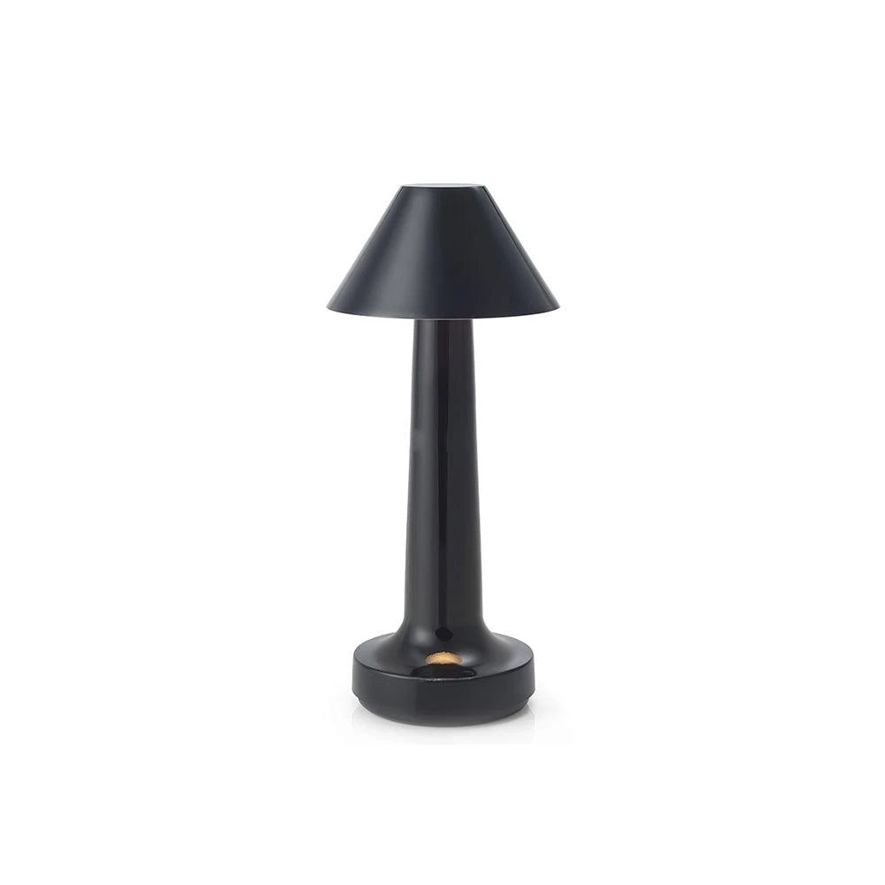 Matte Black Portable Cordless Touch Table Lamp on Pure White Background