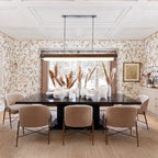 Modern Linear Pendant Light Over Contemporary Dining Table